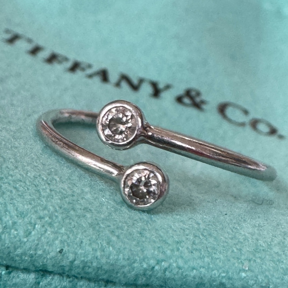 Tiffany & Co. Silver Open Ring with Diamonds